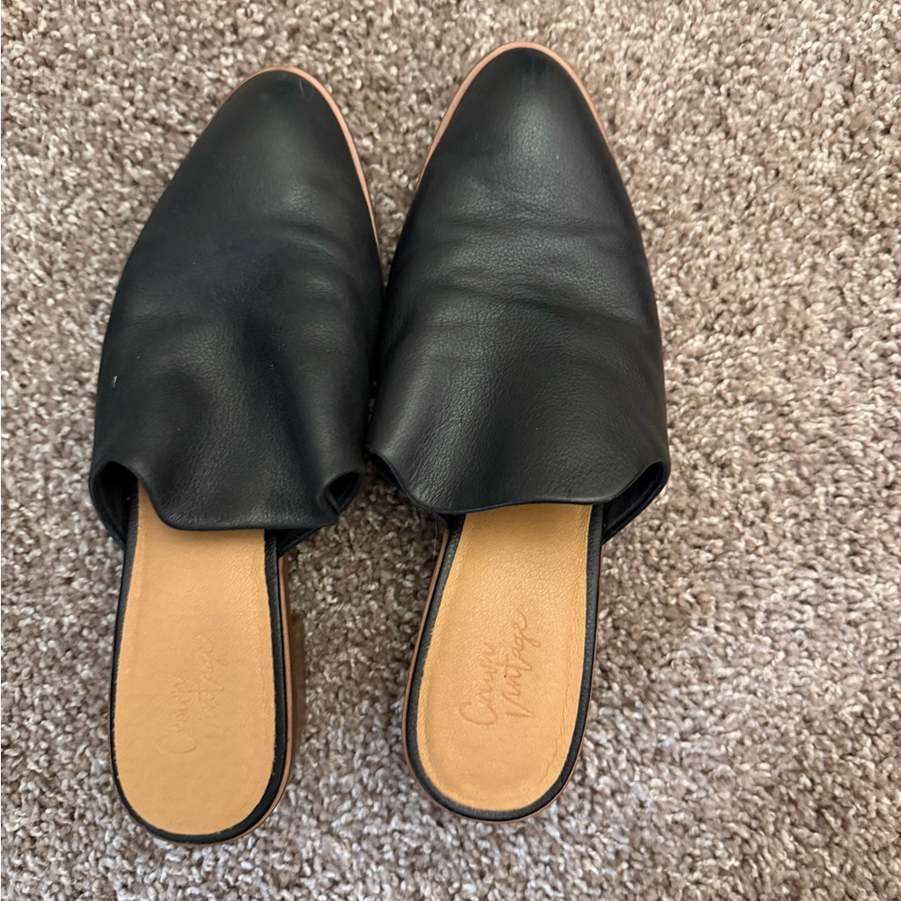 Madewell Black Leather Mules